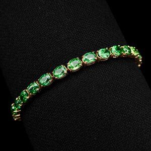 Striking Green Tsavorite Garnet Rare 25Ct 925 Sterling Silver Handmade Bracelets